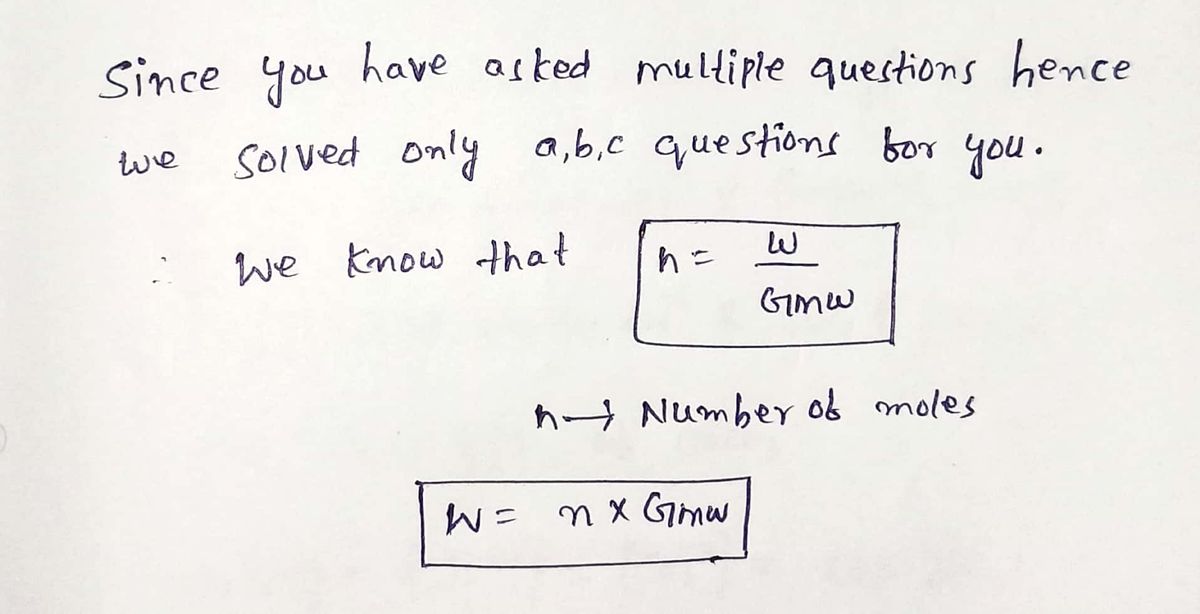 Chemistry homework question answer, step 1, image 1